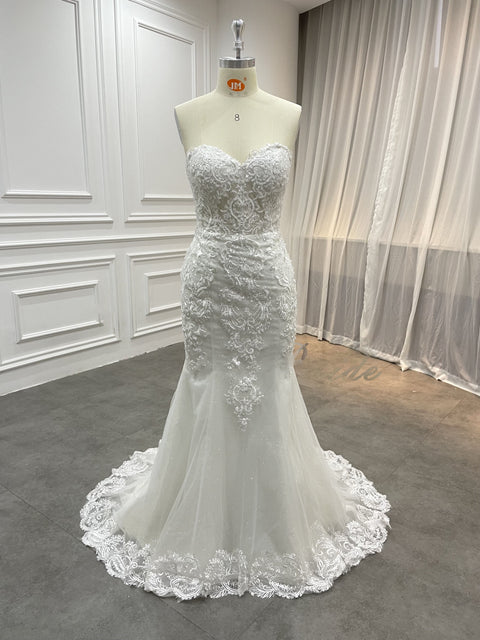 Strapless Elegance Lace Mermaid Gown