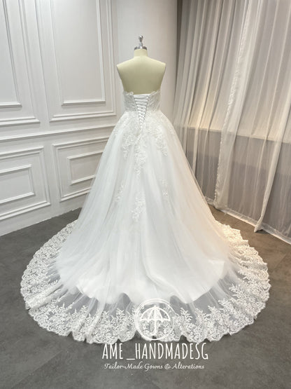 Regal Romance Strapless Lace Ball Gown