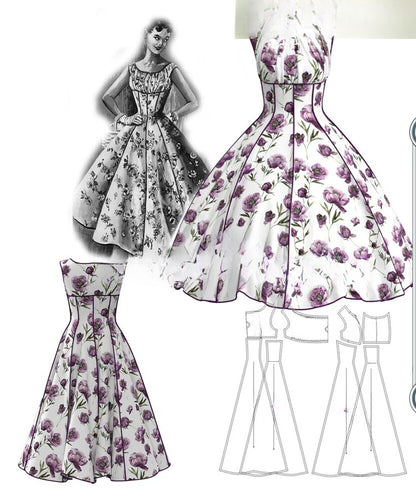 Retro Nordic One‑Shoulder Women's Dress – Paper‑Pattern Pleated Skirt