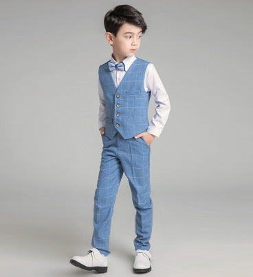 Elegant Boys' Vest Suit Set for Piano, Parties, Weddings