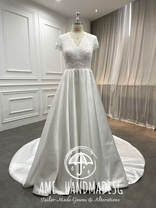 Ethereal Lace Elegance A-Line Wedding Gown