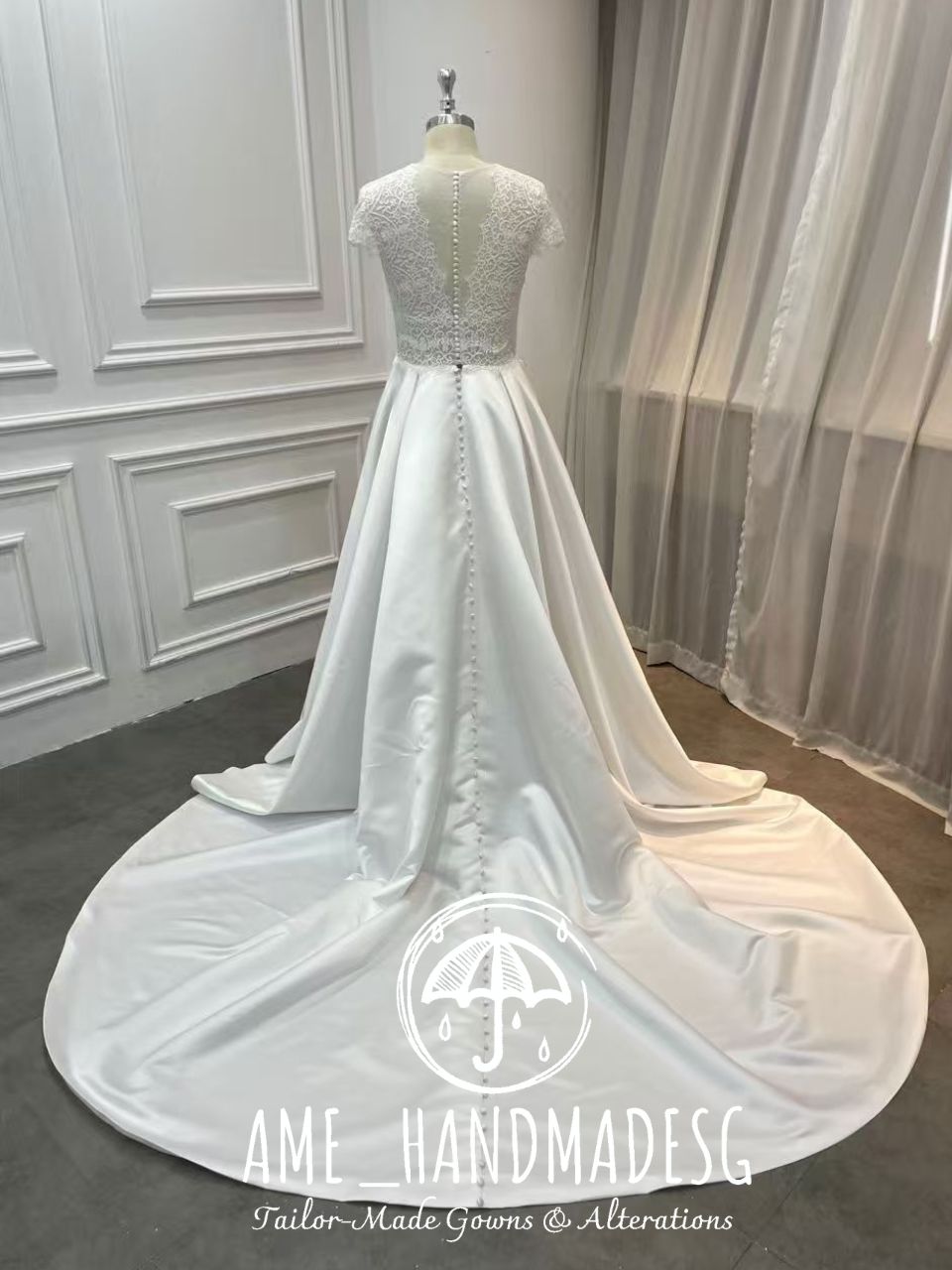 Ethereal Lace Elegance A-Line Wedding Gown