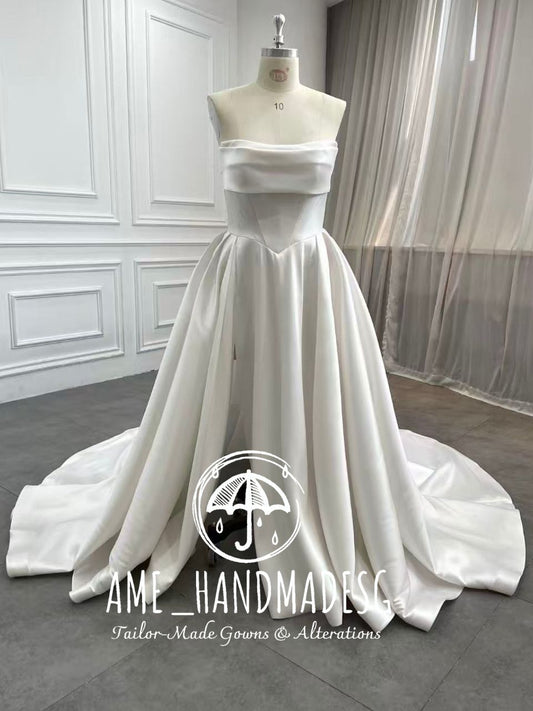 Timeless Elegance Strapless Satin Ball Gown