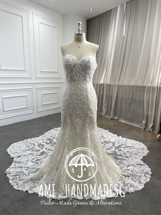 Enchanted Lace Mermaid Wedding Gown