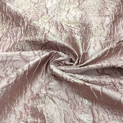 FAB-BROC-016 Spring and Autumn European style three-dimensional relief silver silk dark pattern jacquard fabric dress A-line skirt clothing fabric high-grade crisp