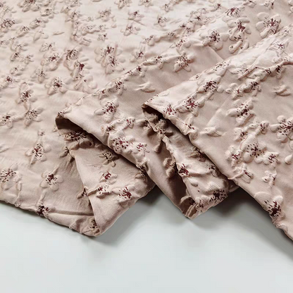FAB-BROC-014 Tokyo cherry blossom three-dimensional relief jacquard bubble skirt fabric spring and summer windbreaker suit high-end custom clothing fabric