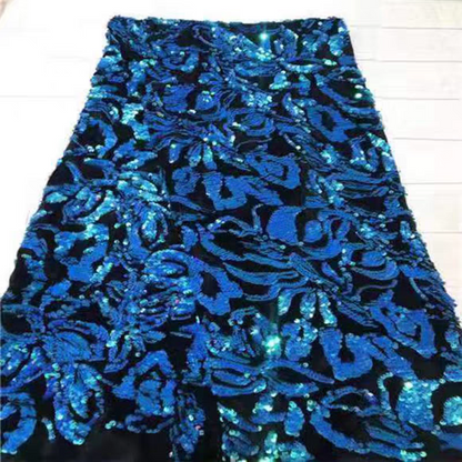 Velvet phantom section dyed sequin flip fish scale fabric dress costume skirt stage performance clothing handmade diy