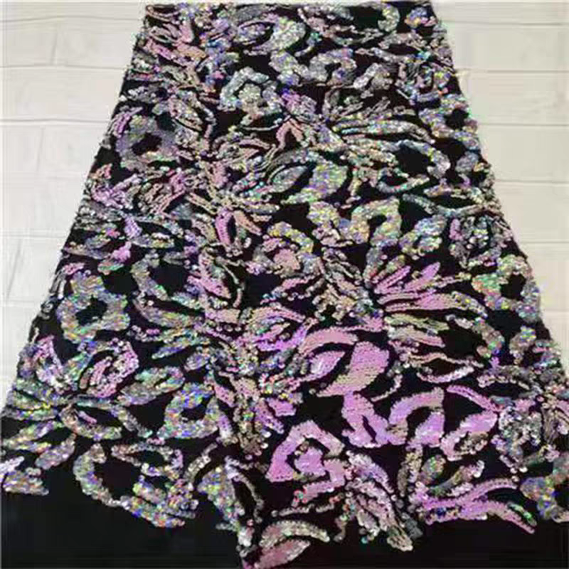 Velvet phantom section dyed sequin flip fish scale fabric dress costume skirt stage performance clothing handmade diy