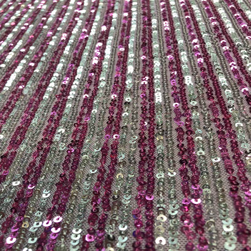 Sequined fabric two-color strip polyurethane mesh stretch 11 colors optional fashion stage decoration evening dress DIY design