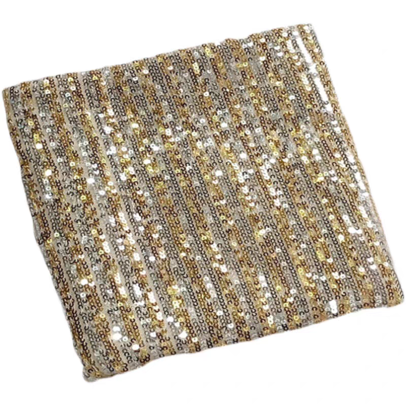 Sequined fabric two-color strip polyurethane mesh stretch 11 colors optional fashion stage decoration evening dress DIY design