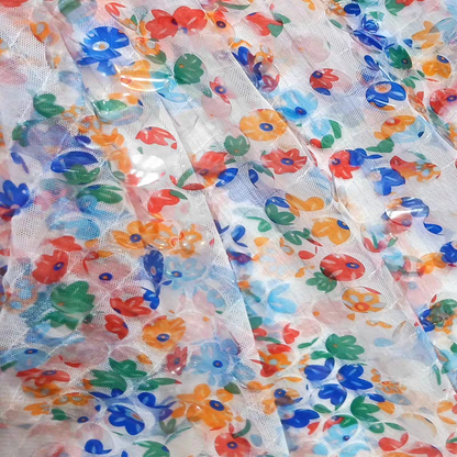 18mm sequin mesh print blue small floral fabric clothing vest jacket shooting background cloth