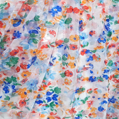 18mm sequin mesh print blue small floral fabric clothing vest jacket shooting background cloth