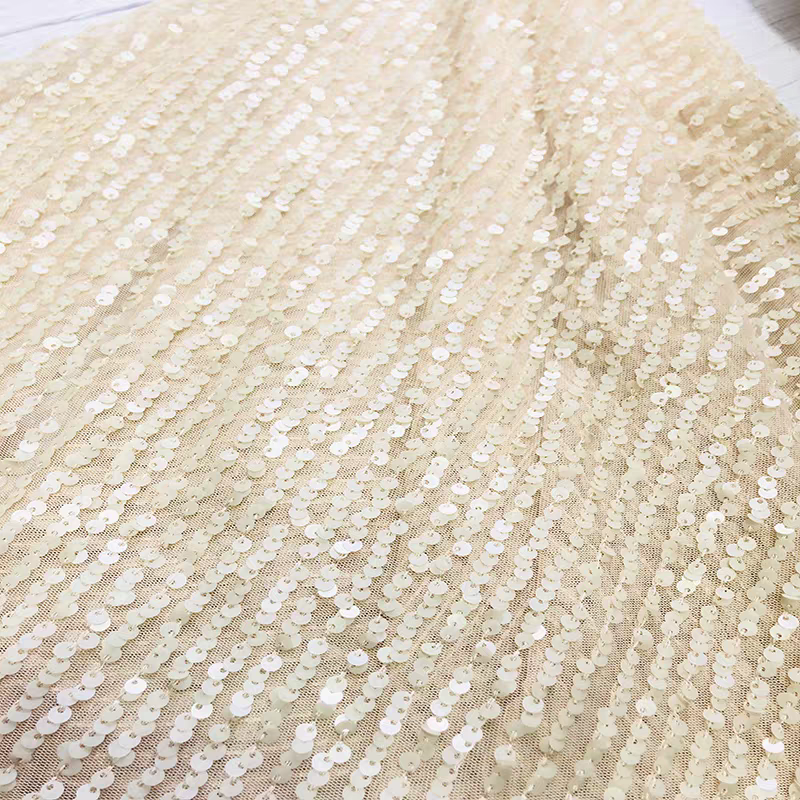 5mm mesh colorful straight sequin embroidered fabric wedding dress dress handmade DIY cloth