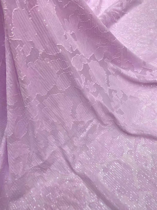 Jacquard chiffon summer solid color sequin fabric soft feel dress short sleeve fashion clothing diy design cloth