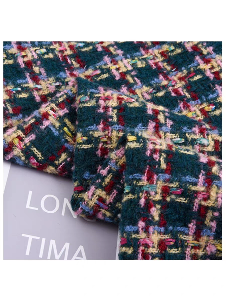 Wool woven thickened tweed fabric Xiaoxiangfeng clothing fabric diy handmade high-definition autumn and winter coat jacket