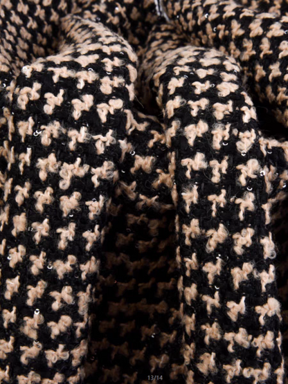 Wool small fragrant woven tweed fabric vest jacket dress handmade diy clothing designer fabric