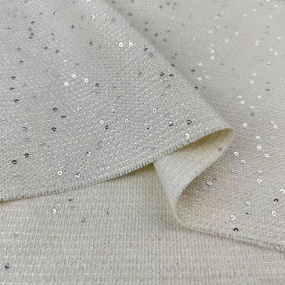 Sequined high-end customized small fragrant tweed fabric, bouquet handmade DIY designer clothing jacket fabric
