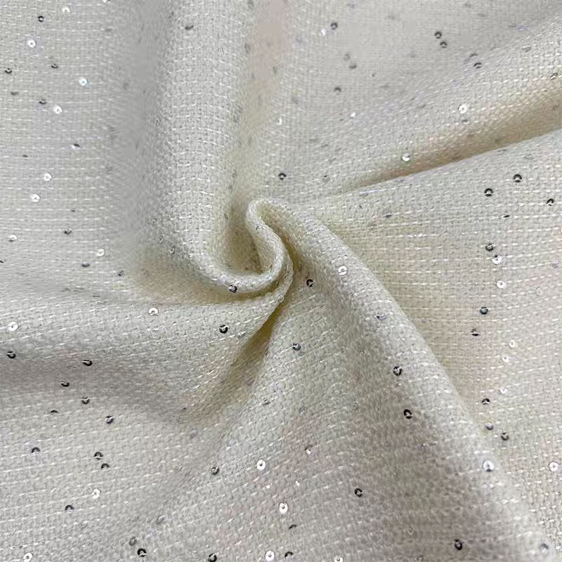 Sequined high-end customized small fragrant tweed fabric, bouquet handmade DIY designer clothing jacket fabric