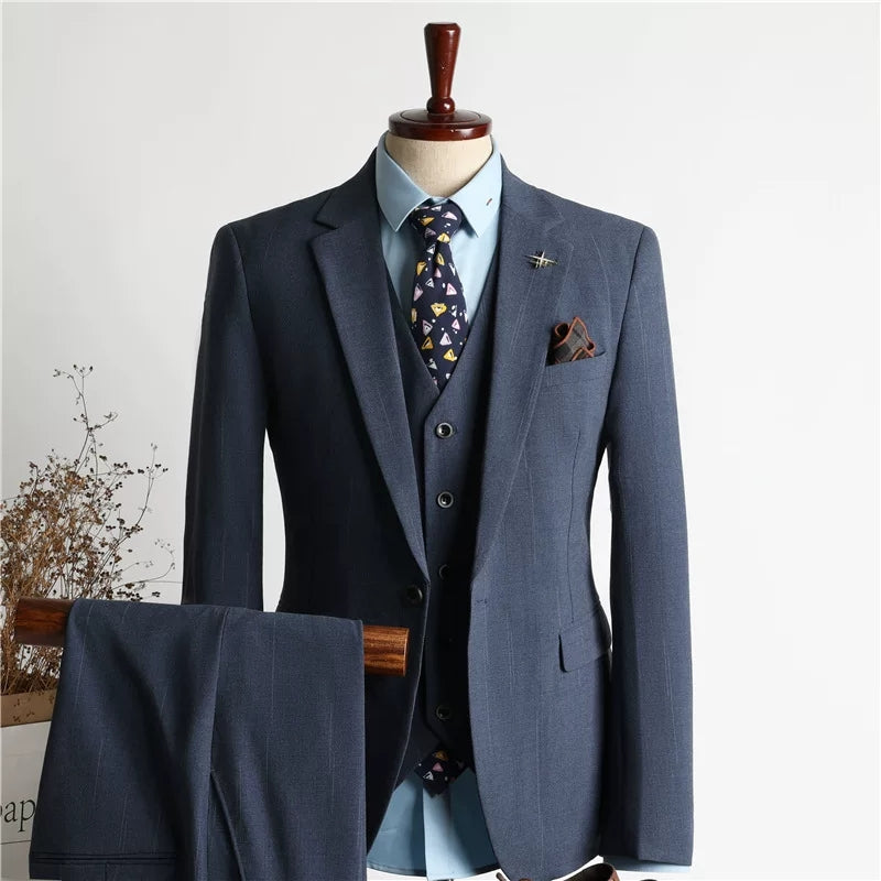 Suits for men Korean style slim suit three-piece suit business suit groom wedding dress