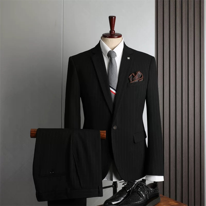 Suit men's British business formal casual suit three-piece suit groom wedding dress