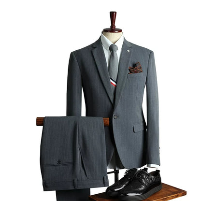 Suit men's British business formal casual suit three-piece suit groom wedding dress