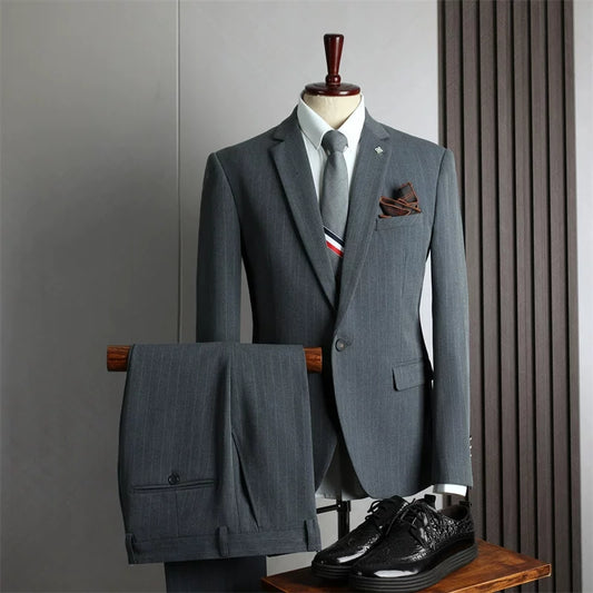 Suit men's British business formal casual suit three-piece suit groom wedding dress