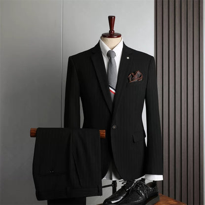 Suit men's British business formal casual suit three-piece suit groom wedding dress