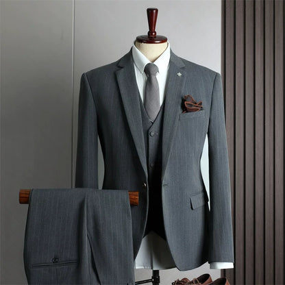 Suit men's British business formal casual suit three-piece suit groom wedding dress