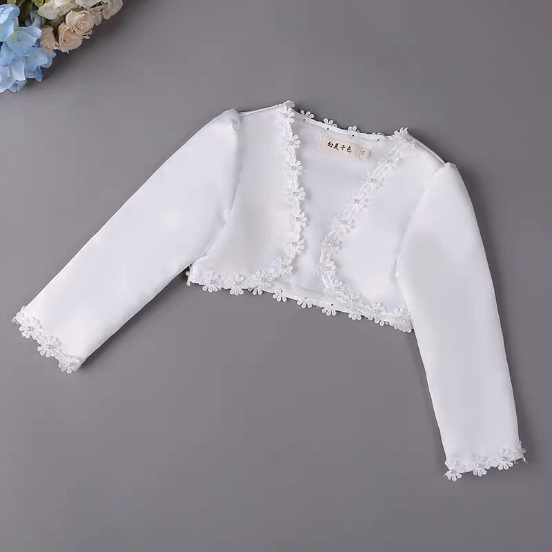 EG-SALE-AME-00112 Girls new dress shawl long sleeve children's princess outer shawl flower girl wedding