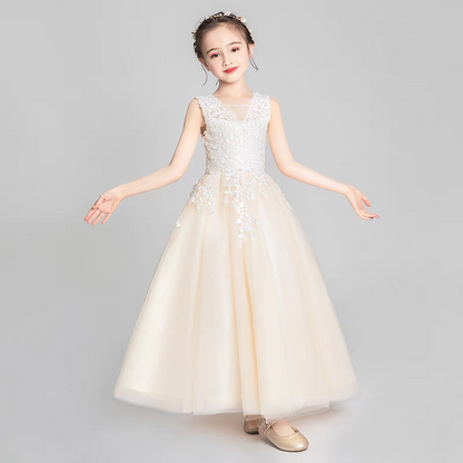 EG-SALE-AME-00186Children's dress princess dress fluffy tulle little host wedding dress stylish catwalk performance dress long high-end