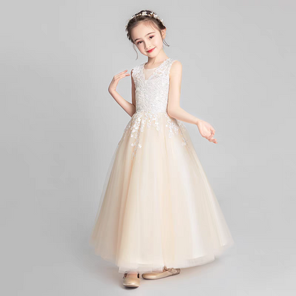 EG-SALE-AME-00186Children's dress princess dress fluffy tulle little host wedding dress stylish catwalk performance dress long high-end