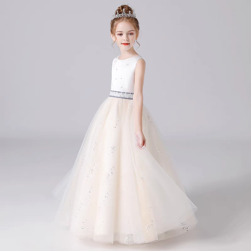 EG-SALE-AME-00185 Dress princess dress stylish flower girl wedding little girl dress host birthday piano performance costume