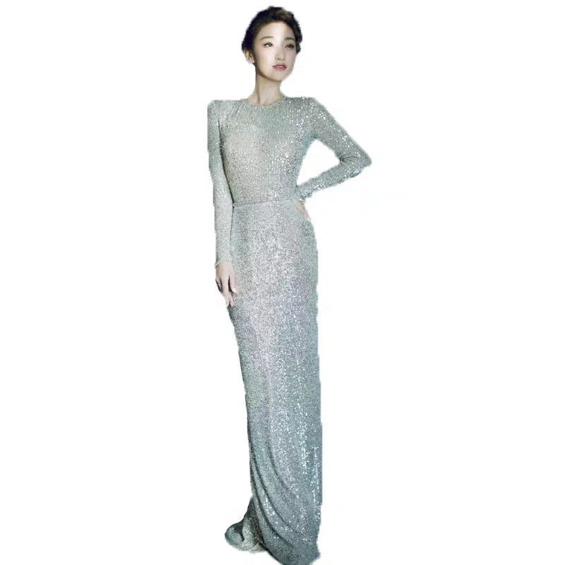 Elegant evening dress female new high-end bride toast clothing banquet long birthday party dress