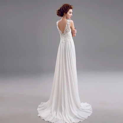 Luxury Lace Deep V-neck Backless Korean Fishtail Trailing Bride Wedding DressNew Spring 1910