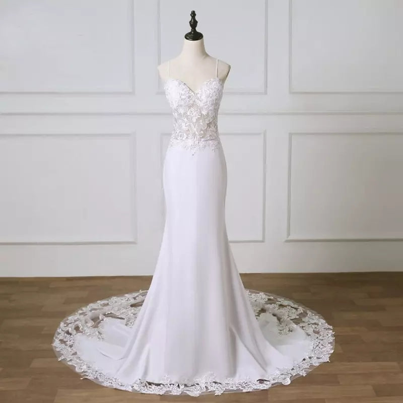 Wedding Dress Vintage Lace Sweetheart Neckline Strapless Backless Bridal Dress