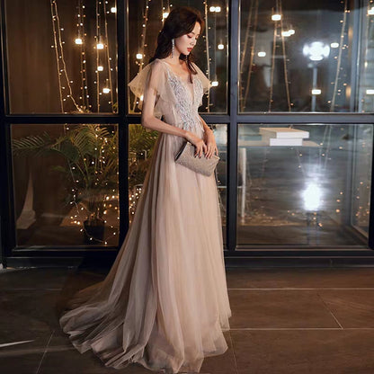 Annual meeting evening dress 2019 new winter temperament fairy fantasy long forest annual dress female high-end atmosphere