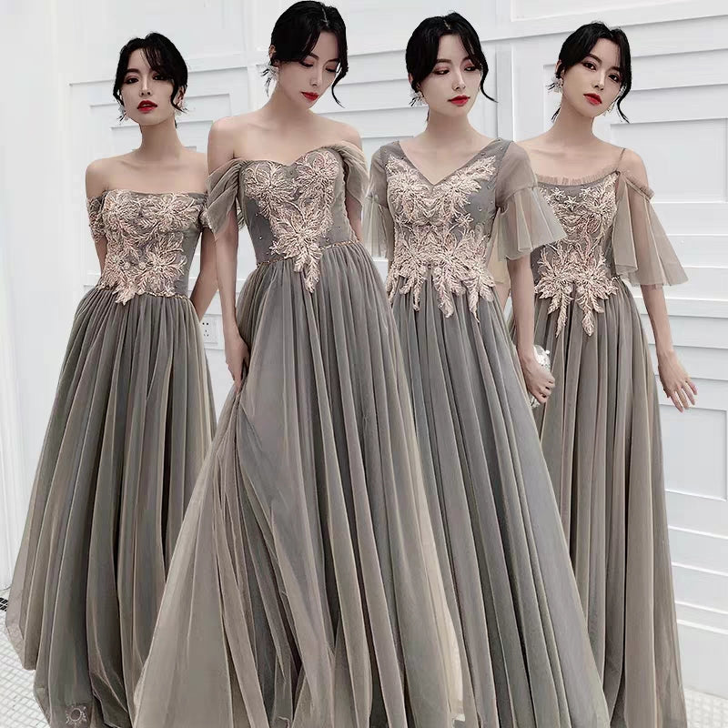 Sister group bridesmaid dressing with the same paragraph temperament 2019 new winter slim long paragraph usually wear dress female