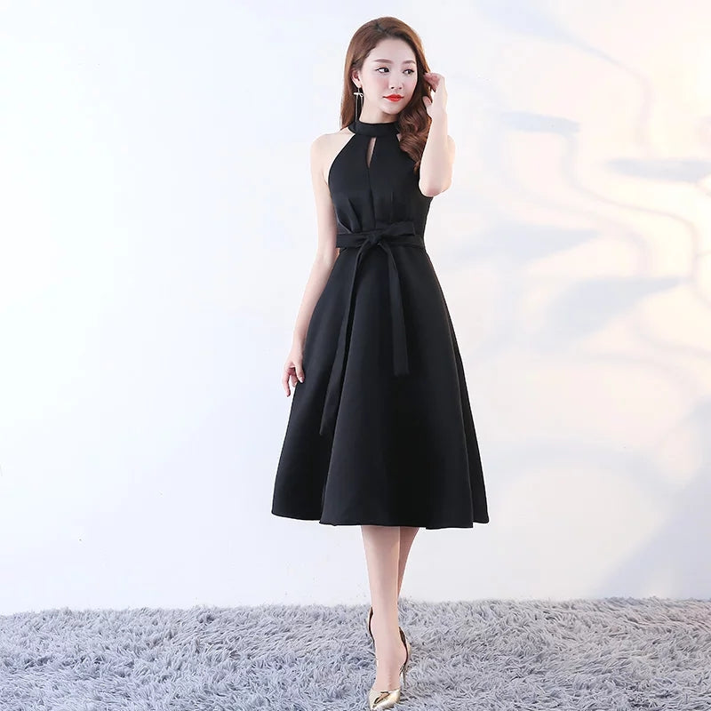 Bridesmaid dress middle long skirt evening dress series pink banquet annual meeting waist dress skirt dress