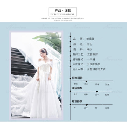 Department of Wedding Dress Bride Wedding Simple Palace word shoulder