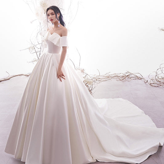 Bride French Hepburn Simple Thin Word Shoulder Female Luxury Mop