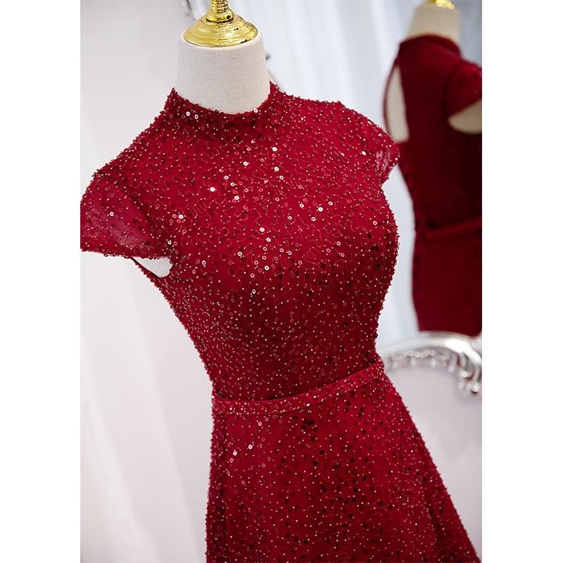 Heavy Industry Evening Dress Dress Woman 2022 New Red Bride Wedding Toast Dress Engagement Long High-end Atmospheric Elegance