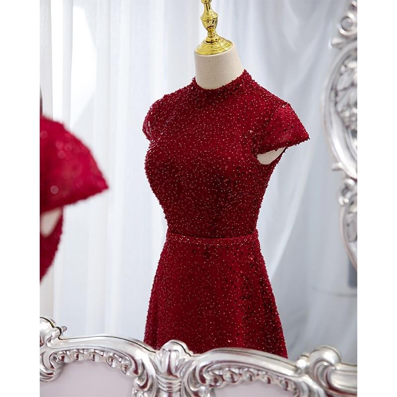 Heavy Industry Evening Dress Dress Woman 2022 New Red Bride Wedding Toast Dress Engagement Long High-end Atmospheric Elegance