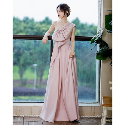 Pink evening dress female famous temperament elegant birthday party dress light luxury high-end fashion high-quality texture