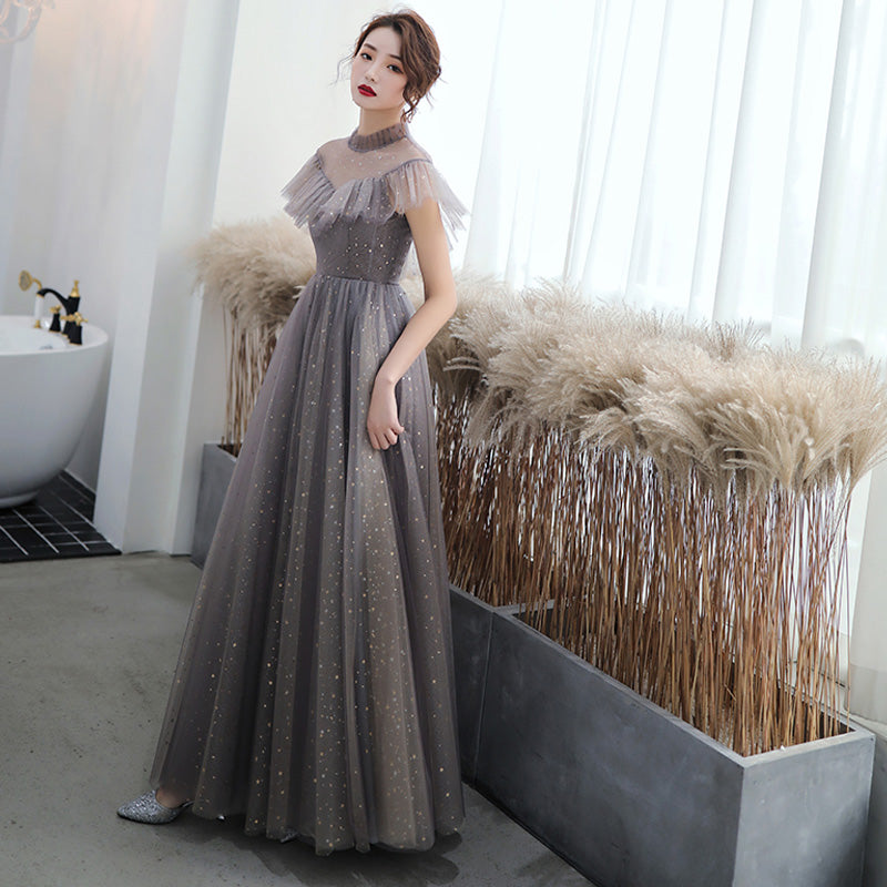 Peach color high-neck gown – Panache Haute Couture
