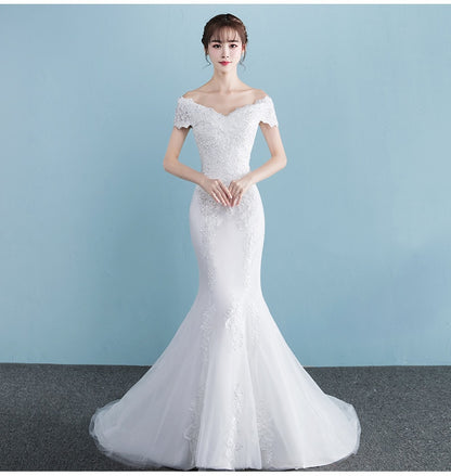 New Illusion Vestido De Noiva White Backless Lace Mermaid Wedding Dress Cap Sleeve Wedding Gown Bride Dress