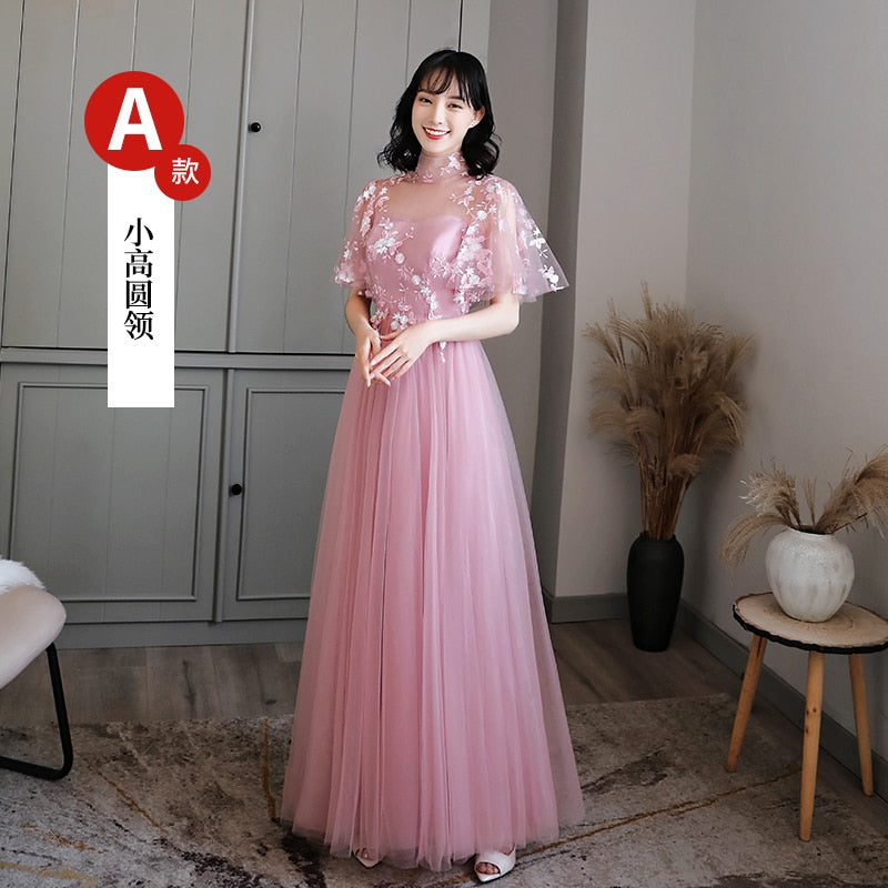 A line Lace Dark Pink Bridesmaid Dresses 2019 Short for Women Plus Size Wedding Party Prom Girl Guest Dresses