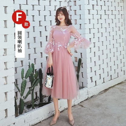 A line Lace Dark Pink Bridesmaid Dresses 2019 Short for Women Plus Size Wedding Party Prom Girl Guest Dresses