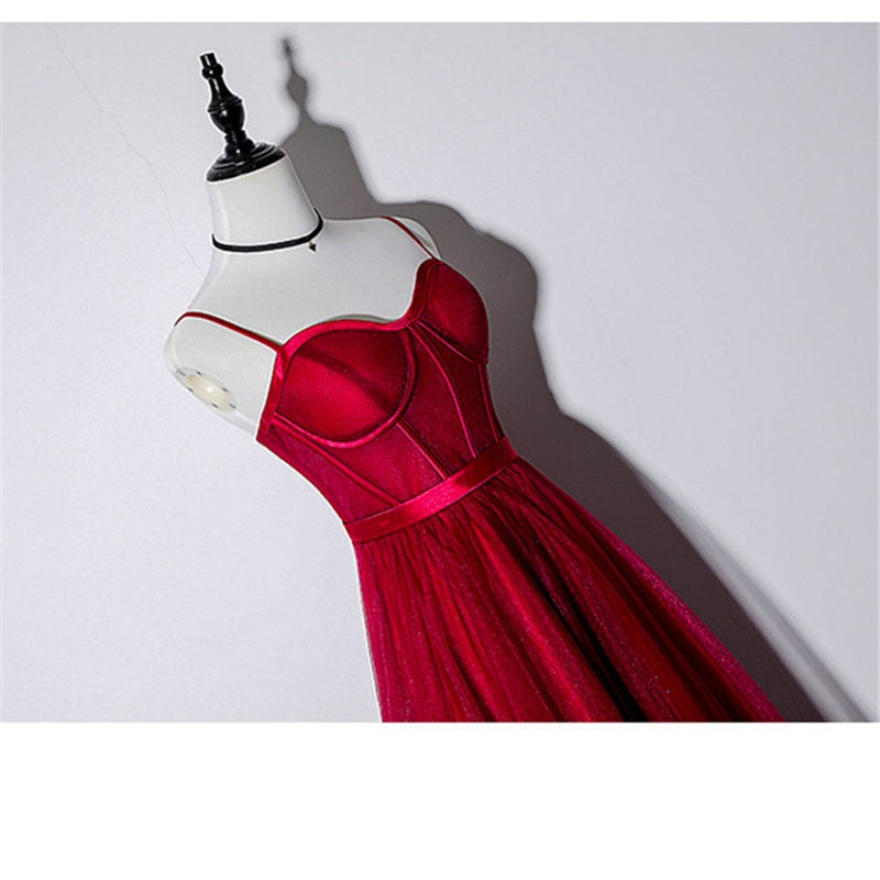 Cocktail Dress V-Neck Sleeveless Ball Gown Women Party Dresses Spaghetti Strap Knee-Length Robe Cocktail Gowns E848