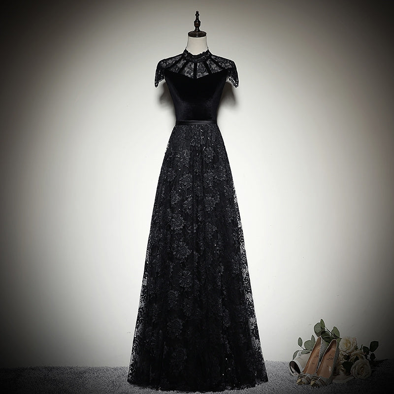 Black Dress A Line Evening gown