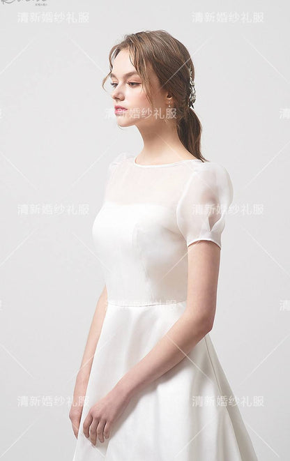 Elegant style fairy fan gentle light wedding temperament simple atmosphere bride wedding drag autumn and winter new beauty.